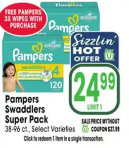 Jewel-Osco Pampers Swaddlers Super Pack offer