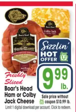 Jewel-Osco Boar's Head Ham or Colby Jack Cheese offer