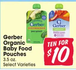 Jewel-Osco Gerber Organic Baby Food Pouches offer