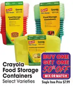 Jewel-Osco Crayola Food Storage Containers offer