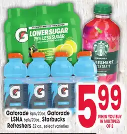 Jewel-Osco Gatorade, Gatorade LSNA, Starbucks Refreshers offer