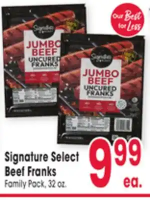 Jewel-Osco Signature Select Beef Franks offer
