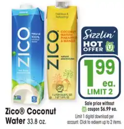 Jewel-Osco Zico Coconut Water offer