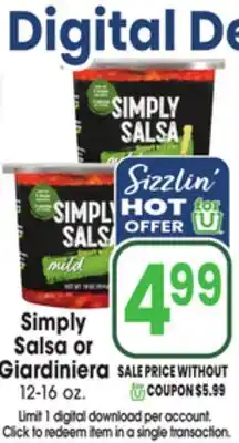 Jewel-Osco Simply Salsa or Giardiniera offer