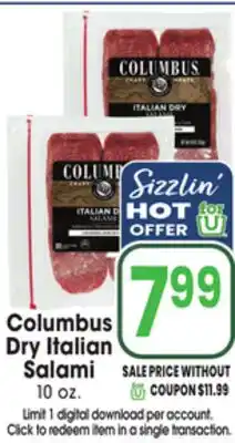 Jewel-Osco Columbus Dry Italian Salami offer