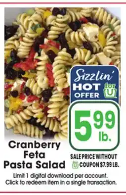 Jewel-Osco Cranberry Feta Pasta Salad offer