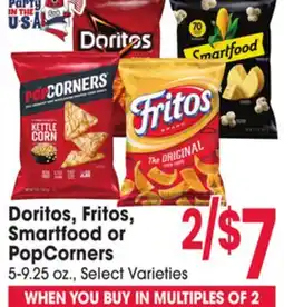 Jewel-Osco Doritos, Fritos, Smartfood or PopCorners offer