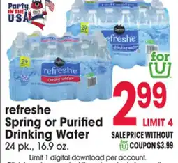 Jewel-Osco refreshe Spring or Purified Drinking Water offer