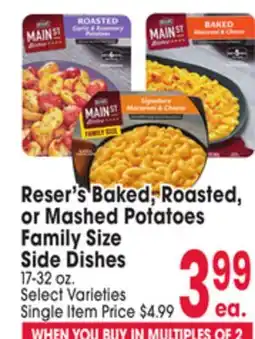 Jewel-Osco Reser's Baked, Roasted, or Mashed Potatoes Family Size Side Dishes offer