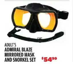 Big 5 Guardian snorkeling adult's admiral blaze mirrored mask and snorkel set offer