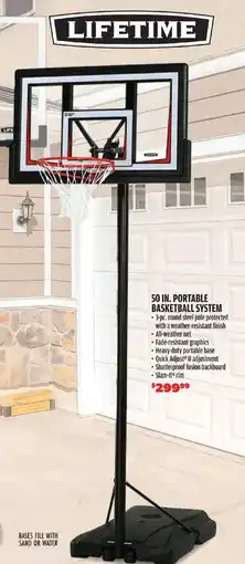 Big 5 Lifetime 50 in. portable basketball system offer