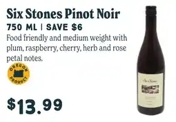 Market of Choice Six Stones Pinot Noir offer