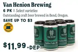 Market of Choice Van Henion Brewing Select Varieties offer