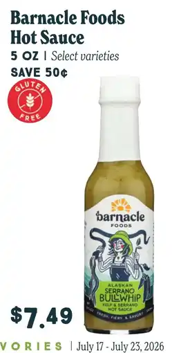 Market of Choice Barnacle Foods Hot Sauce offer