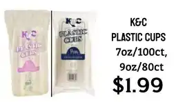 Seven Mile Market K&C plastic cups offer
