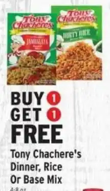 Brookshire's Tony Chachere's Dinner, Rice Or Base Mix offer