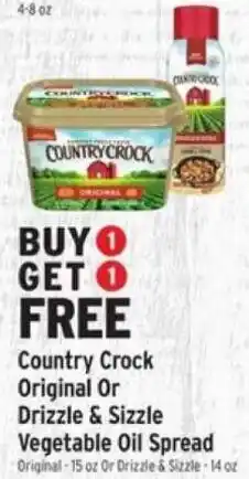 Brookshire's Country Crock Original Or Drizzle & Sizzle Vegetable Oil Spread offer