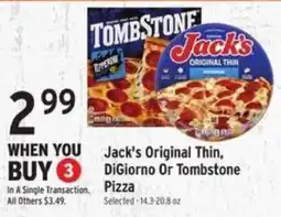Brookshire's Jack's Original Thin, DiGiorno Or Tombstone Pizza offer