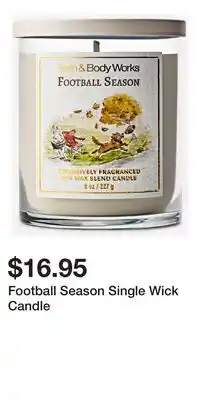 Bath & Body Works Football Season Single Wick Candle offer