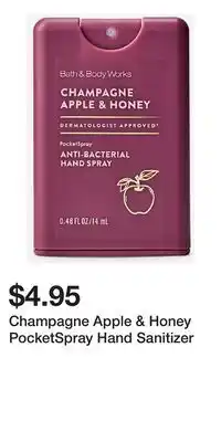 Bath & Body Works Champagne Apple & Honey PocketSpray Hand Sanitizer offer