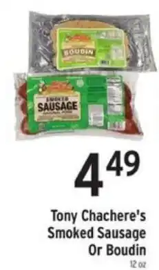 Brookshire's Tony Chachere's Smoked Sausage Or Boudin offer