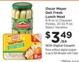 Pick'n Save Oscar Mayer Deli Fresh Lunch Meat offer
