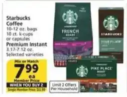 Albertsons Starbucks Coffee offer