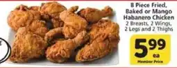 Albertsons 8 piece fried baked or mango habanero chicken offer