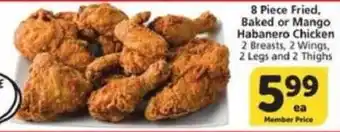 Albertsons 8 piece fried baked or mango habanero chicken offer