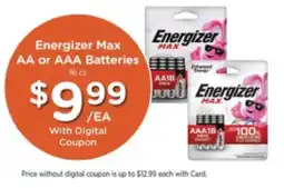 Pick'n Save Energizer Max AA or AAA Batteries offer