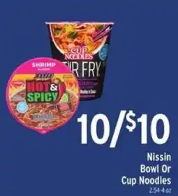Brookshire's Nissin Bowl Or Cup Noodles offer