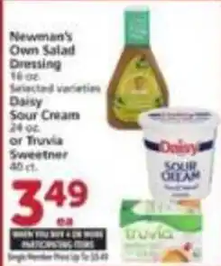 Albertsons Newman's Own Salad Dressing, Daisy Sour Cream or Truvia Sweetener offer