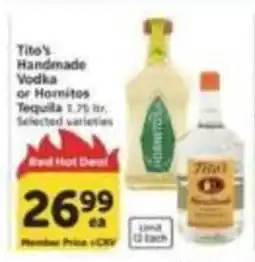 Albertsons Tito's Handmade Vodka or Hornitos Tequila offer