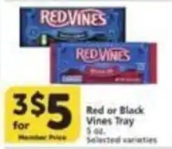Albertsons Red or Black Vines Tray offer