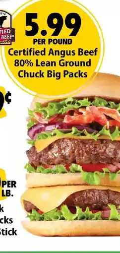Festival Foods Certified Angus Beef 80% Lean Ground Chuck Big Packs offer