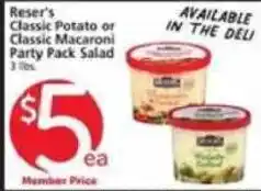 Albertsons Reser's Classic Potato or Classic Macaroni Party Pack Salad offer