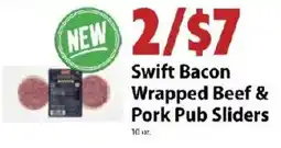 Festival Foods Swift Bacon Wrapped Beef & Pork Pub Sliders offer