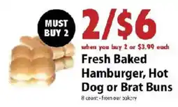 Festival Foods Fresh Baked Hamburger, Hot Dog or Brat Buns offer
