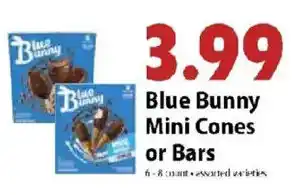 Festival Foods Blue Bunny Mini Cones or Bars offer