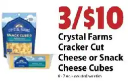 Festival Foods Crystal Farms Cracker Cut Cheese or Snack Cheese Cubes offer