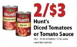Festival Foods Hunt's Diced Tomatoes or Tomato Sauce offer