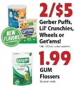 Festival Foods Gerber Puffs, Lil' Crunchies, Wheels or Get'em's! offer
