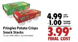 Festival Foods Pringles potato crisps snack stacks offer