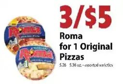 Festival Foods Roma for 1 Original Pizzas offer