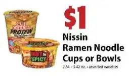 Festival Foods Nissin Ramen Noodle Cups or Bowls offer