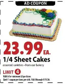 Festival Foods 1/4 Sheet Cakes offer