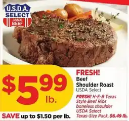 H-E-B H-E-B Texas Style Beef Ribs offer