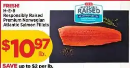H-E-B H-E-B responsibly raised premium norwegian atlantic salmon fillets offer