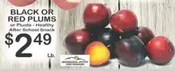 Foodland Skinnera Sun Black or Red Plums or Pluots offer