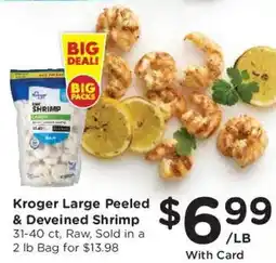 Kroger Kroger large peeled & deveined shrimp offer